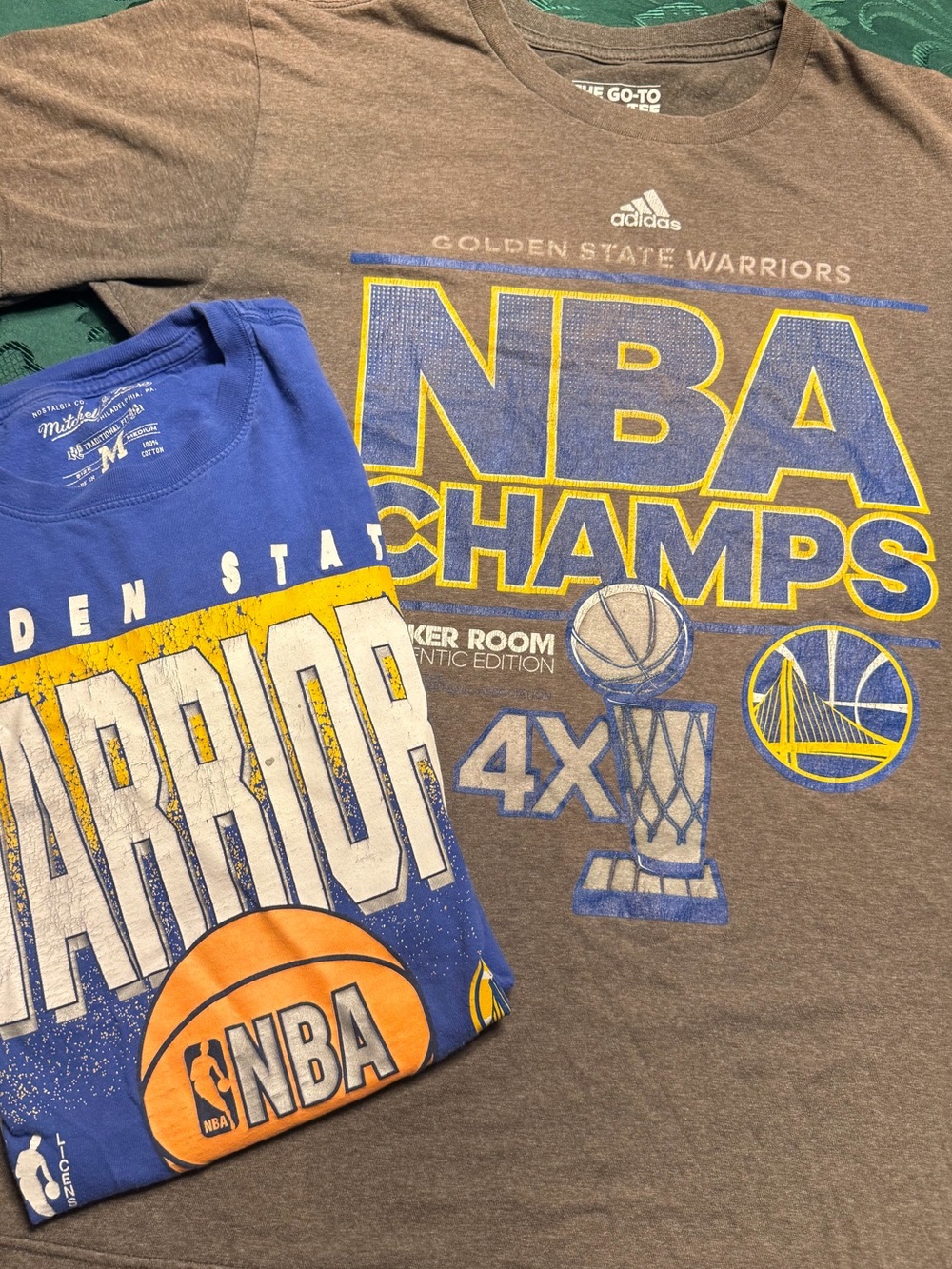 Mitchell & Ness Golden State Warriors Blue and Gray NBA Champs Tee